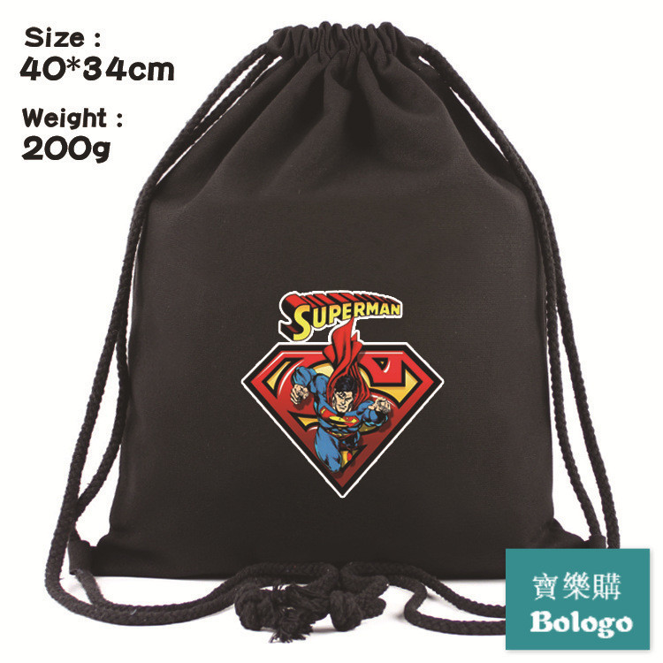 marvel漫威周邊蝙蝠俠美國隊長超人神奇女俠抽繩後背包束口袋背包 旅行包 防水游泳包