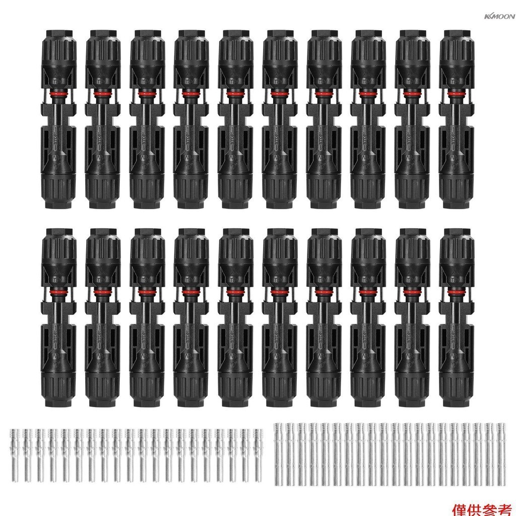 20 對太陽能連接器公/母太陽能電池板電纜連接器端子 IP67 防水光伏電纜 2.5/4/6mm2