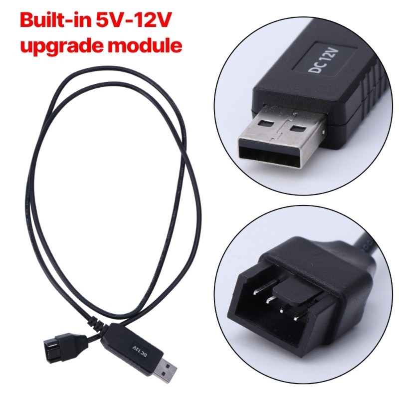 Doublebuy USB 5V 至 12V 風扇電纜適配器 USB 至 4Pin 連接器,用於 PC 機箱風扇電源適配