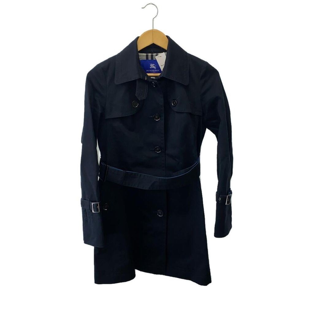 Burberry 博柏利 外套 長版風衣 大衣Blue Label棉 黑色 藍色 日本直送 二手