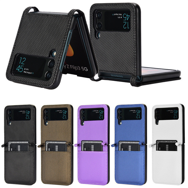 適用三星Z FLIP4手機殼插卡Z Filp 3 5G手機皮套連身保護殼保護套#SHS