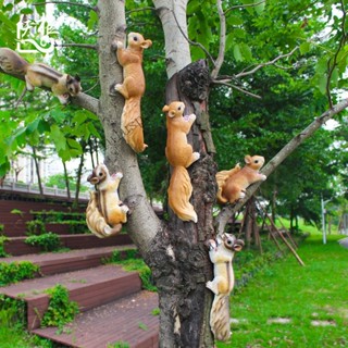 ✨可開發票#模擬小鬆鼠擺件樹脂工藝品動物模型花園佈置庭院戶外樹上裝飾掛件#LULU