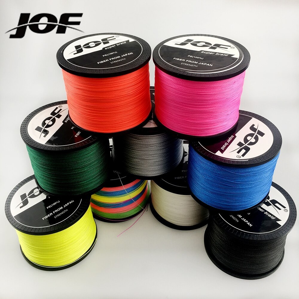 Jof 品牌 8 股/4 股用於飛線的一切用於繞線的複絲鯉魚編織線釣魚線 PE 100M 300M 500M 9 色