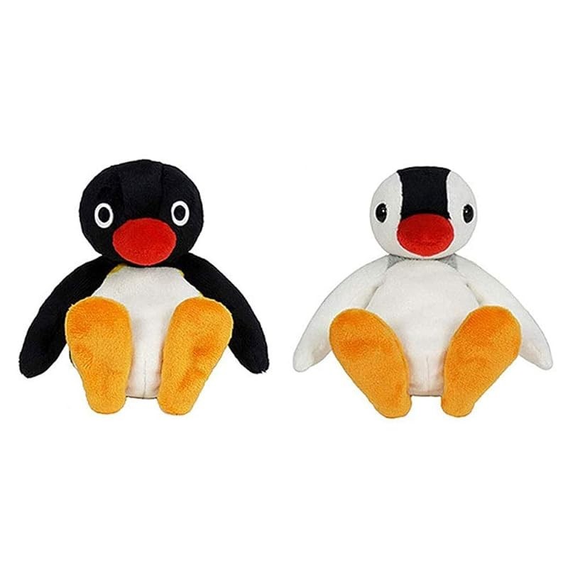 【日本直送】企鹅家族和 Pinga 毛绒玩偶，一套 2 个，高约 13 厘米。