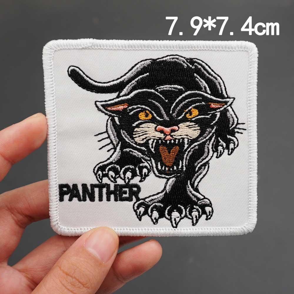 【定制】AQ Panther 3D 刺繡魔術貼補丁/徽章/臂章/徽章裝飾夾克牛仔褲背包帽