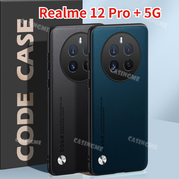 Realme 12 Pro + 5G 豪華純皮皮革手機殼適用於 Realme12 Pro+ 12Pro+ Realme1