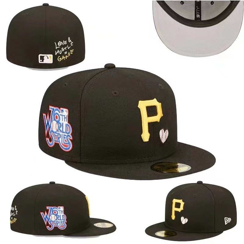 熱門時尚 MLB 匹茲堡海盜合身帽子男式女式 59FIFTY 帽子 New Era 全貼身帽子運動刺繡帽子 Topi