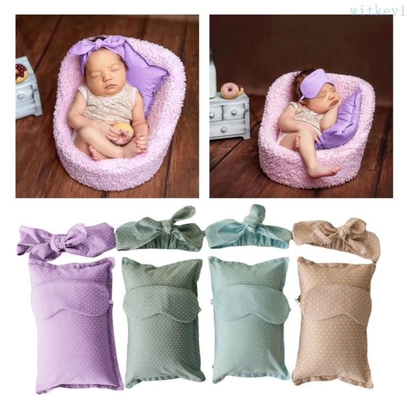 Wit嬰兒攝影道具頭帶抱枕籃填充物拍照道具姿勢墊