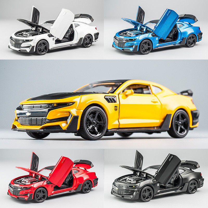 模型車 1:32 雪佛蘭 科邁羅 Camaro 合金 跑車模型 聲光 回力車玩具 男孩玩具汽車 大黃蜂模型車 擺件