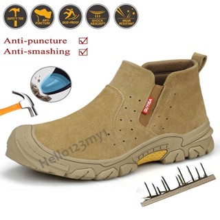男士安全工作鞋複合頭防靜電釘焊鞋堅不可摧靴1q0z