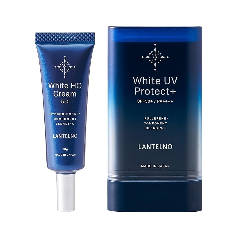 【日本直送】Lanterno White HQ Cream 含 5%纯氢醌防晒 UV 棒套装。