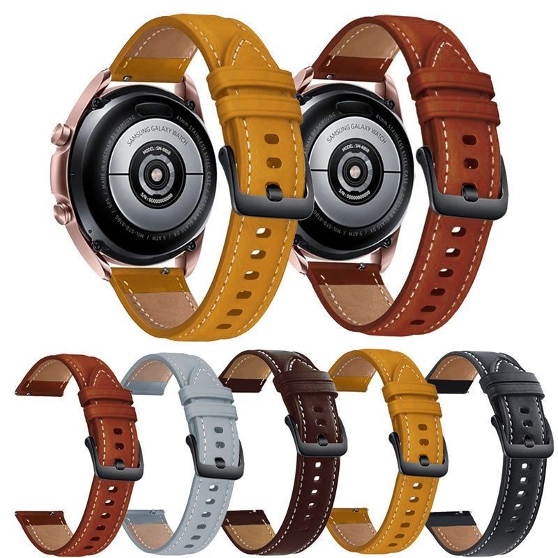 適用三星手錶Gear S3皮質錶帶S2/S4/active腕帶watch3通用20/22mm手錶帶 小紅書同款 抖音同款