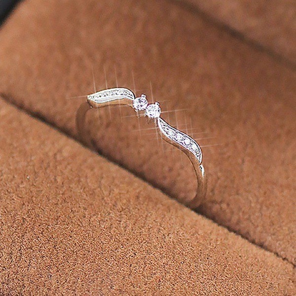 【戒指】創意柳樹葉子戒指女時尚鍍925銀尾戒訂婚飾品戒子女生指環戒指飾品