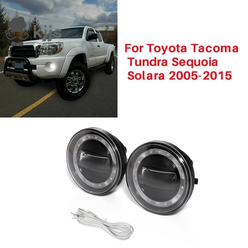 1 對前保險槓 LED 霧燈適用於豐田 Tacoma Tundra Sequoia Solara 2005-2015 日