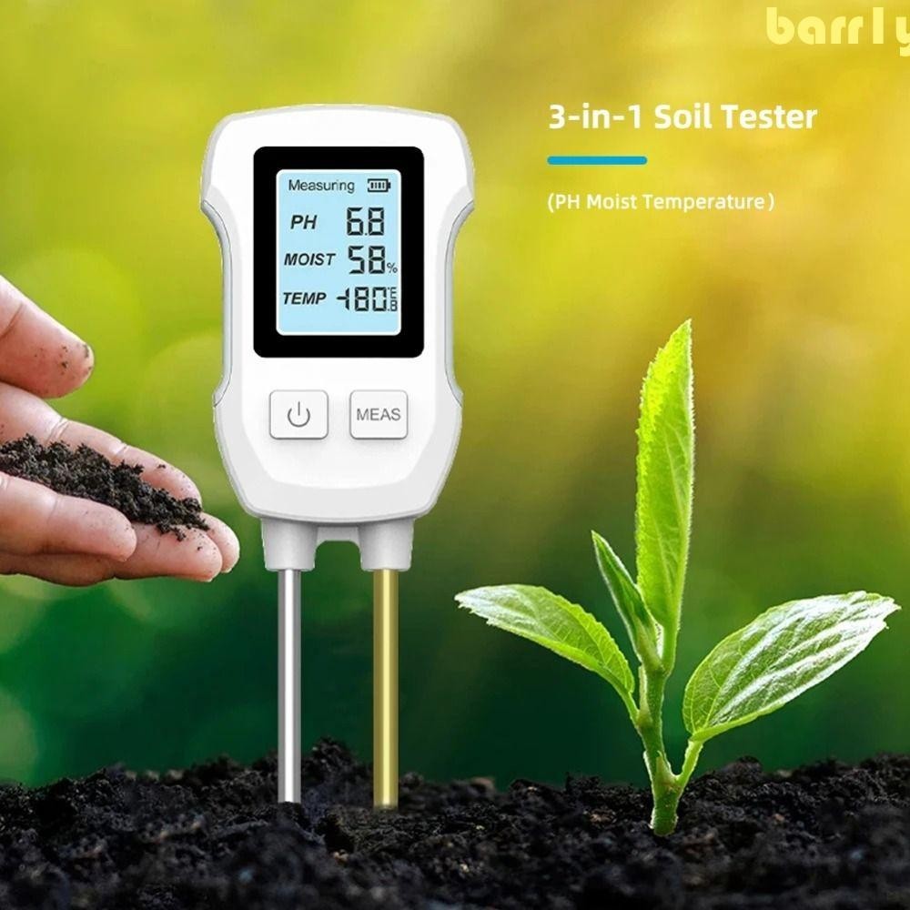 BARR1Y土壤溫度計,數字3in1土壤PH測試儀,耐熱分析儀PH/濕度/溫度PH溫度濕度計