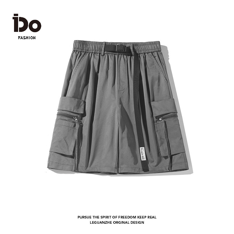 【IDO】高品質工裝短褲2024 夏季新款多樂棉M-5XL 工作褲 戶外褲 拉鍊口袋