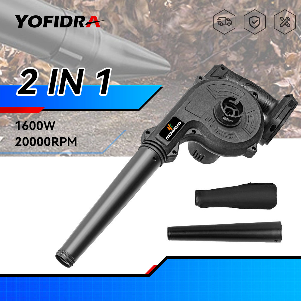 Yofidra 1600W 無繩電動鼓風機真空吸塵器鼓風機手持式高效花園電動工具適用於牧田 18V 電池