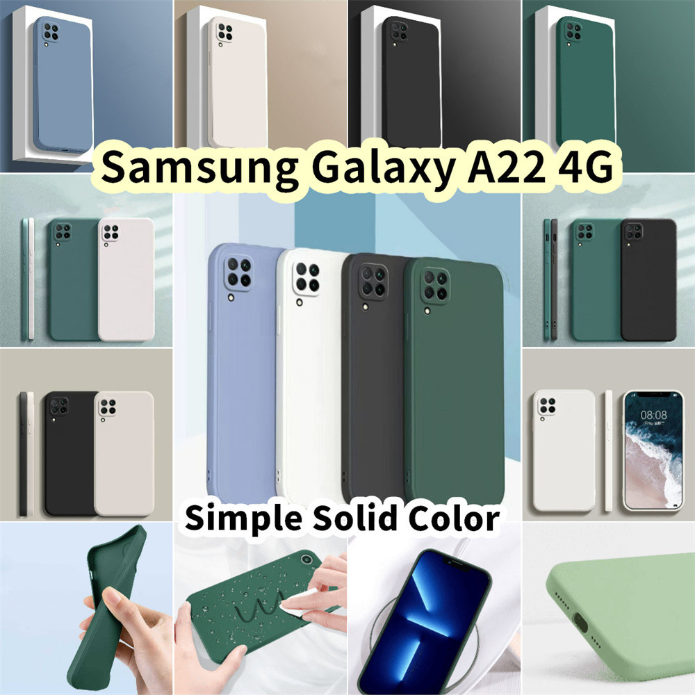 SAMSUNG 【Case Home】適用於三星 Galaxy A22 4G 矽膠全保護殼直邊彩色手機殼保護套