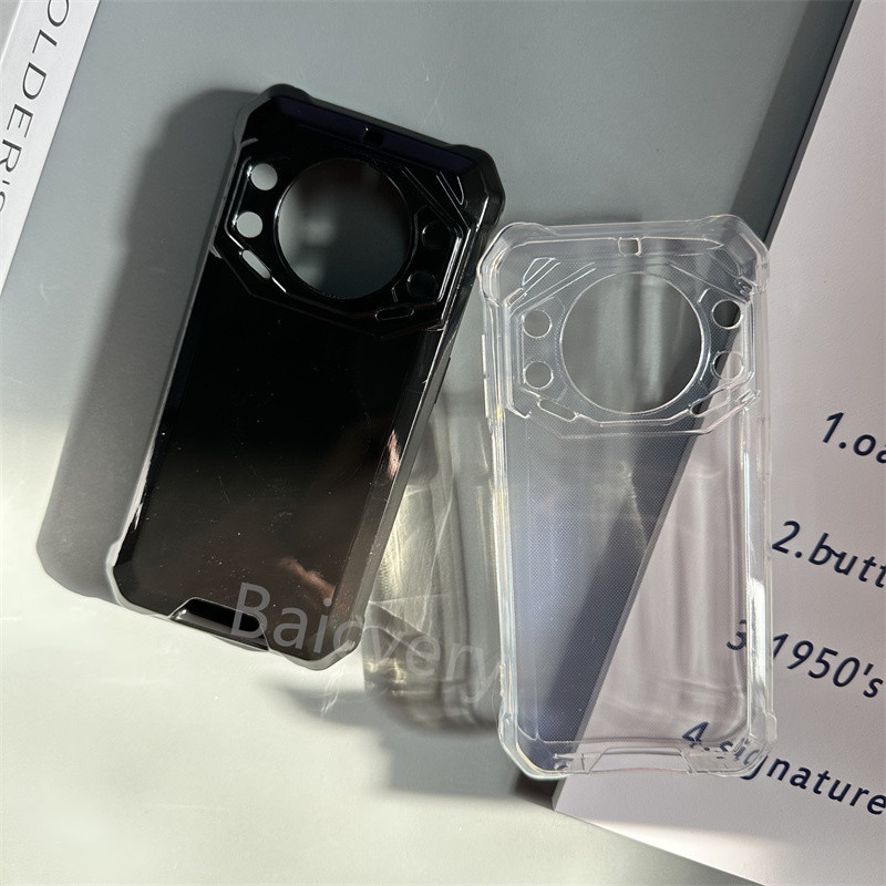 手機殼 Fossibot F101 pro F101 pro 高品質透明透明黑色保護手機殼軟 TPU 矽膠防震後蓋帶圓形