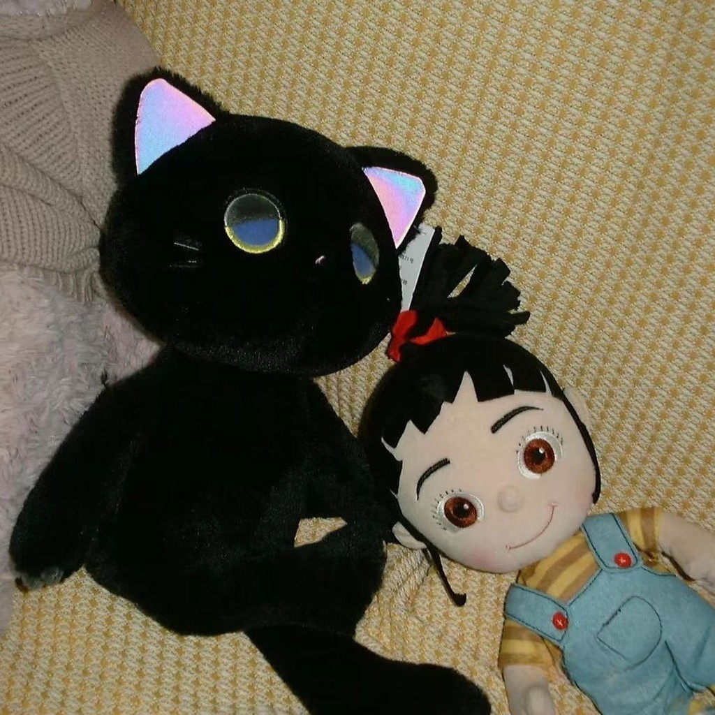 【DOOZIE DROWSY】小黑貓可愛公仔反光炫彩毛絨玩具節日禮物陪睡玩偶