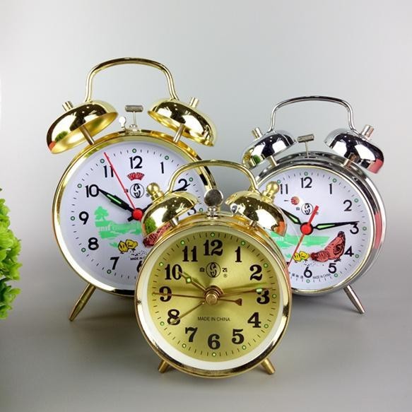 合飛上發條鬧鐘復古機械鬧鐘創意學生臥室超大聲鬧錶老式金屬鐘錶