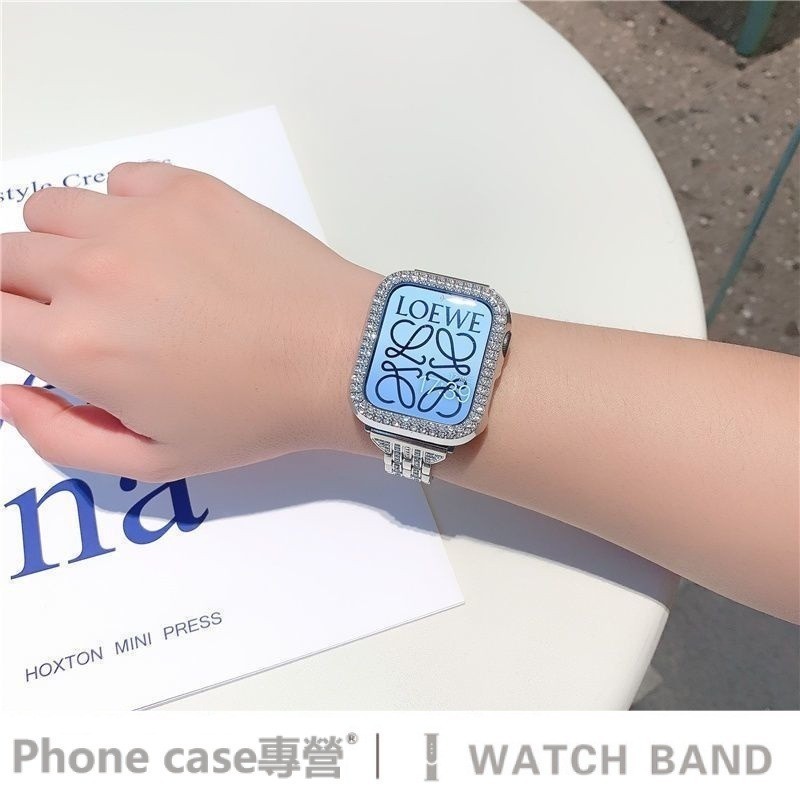 滿鑽金屬錶帶 適用於蘋果 apple watch s9 s8 s6 s7 s5 SE2 ultra 4s3