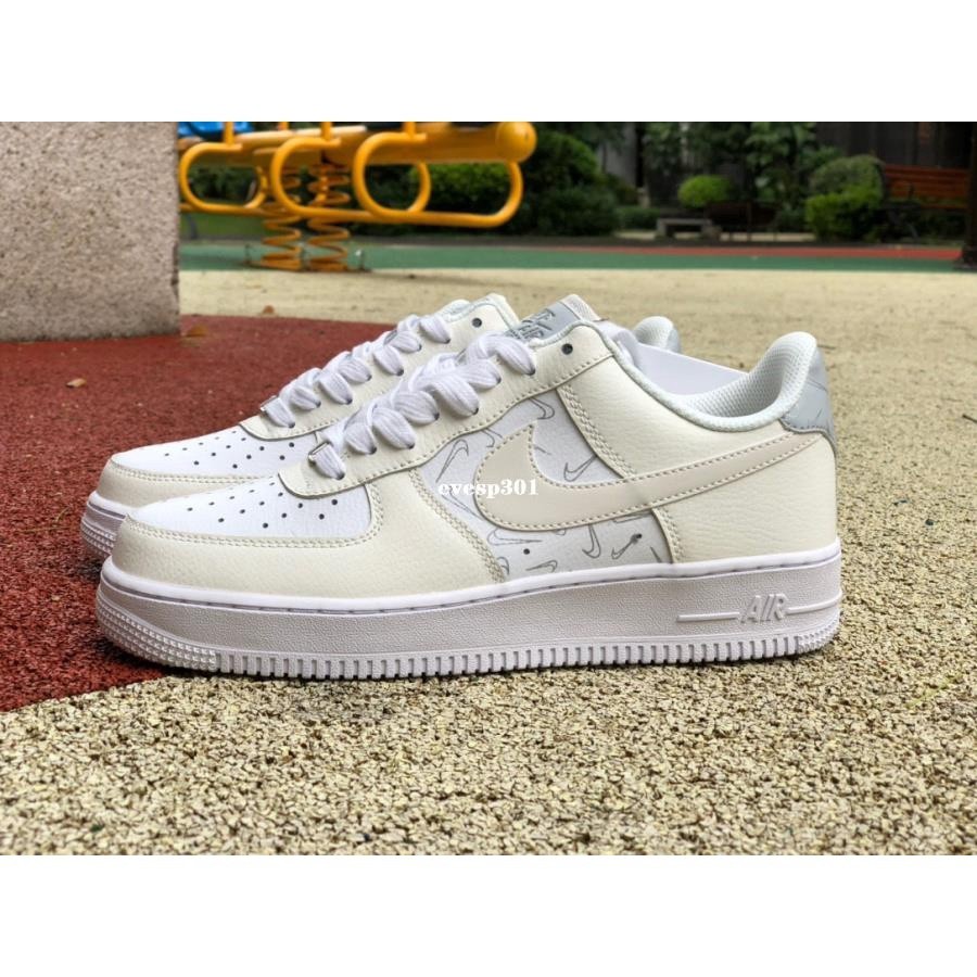 特價 Nike Air Force 1 '07 奶油白 滿版 小勾勾 簡約百搭 滑板鞋 DR7857-100