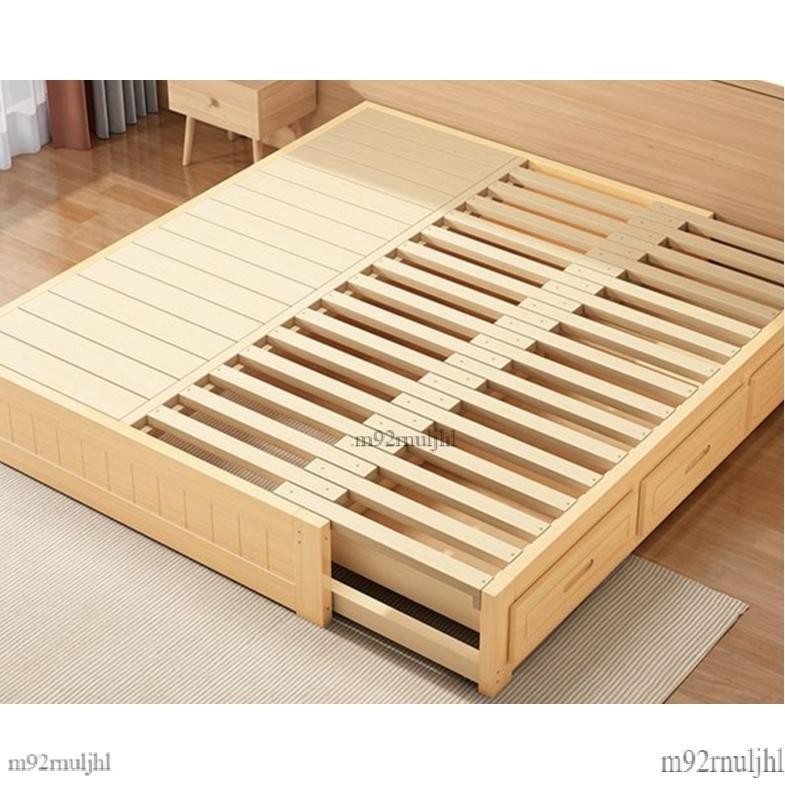 純實木床雙人床伸縮床抽拉床沙發床小戶型床榻榻米床推拉床子母床床 床架 摺疊床 實木床 單人床