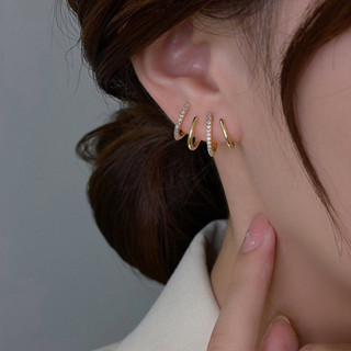 Minimalist Jewelry Minimalist Earrings 閃亮水鑽 Huggie Earrings