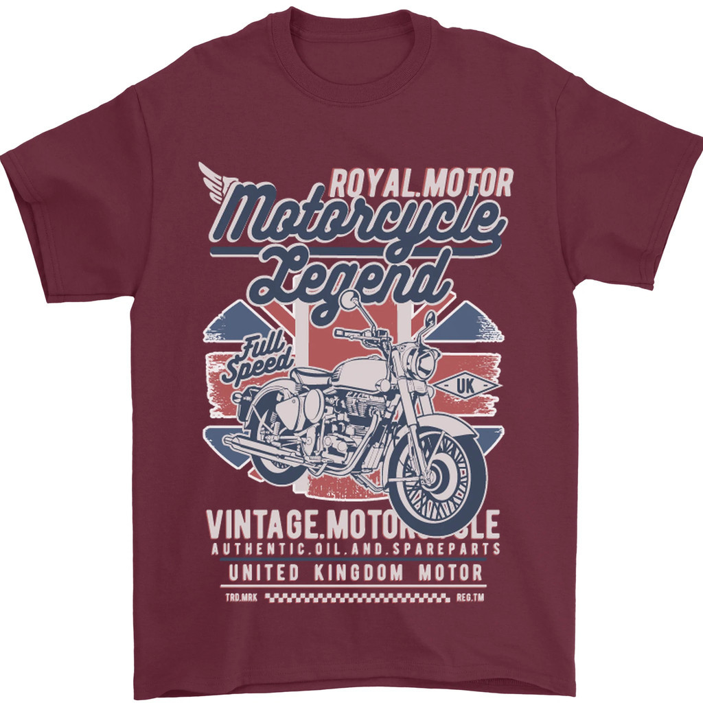 摩托車傳奇騎自行車的人英國國旗男式 T 恤