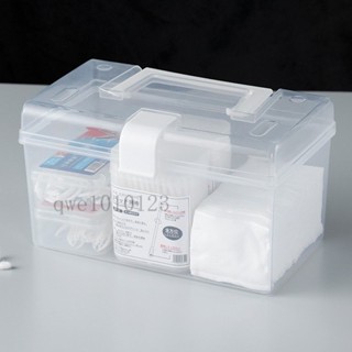 帶手把家用透明收納盒 桌面塑膠整理盒 手提儲物箱 小箱子 整理箱小藥箱 收納箱 透明口罩收納盒✔️