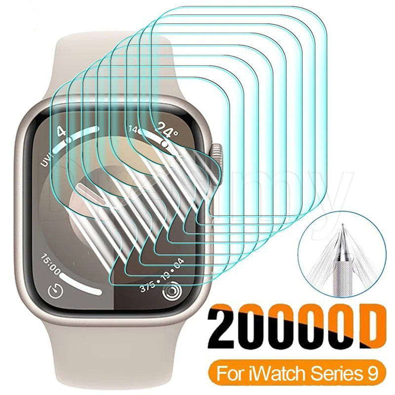 41/45mm 高清透明水凝膠膜 - 兼容 Apple Watch IWatch Series 9 - 防刮、防震 -