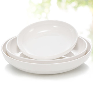 “密胺”凱柏雅密胺白色盤子塑膠圓形碟子深盤湯盤仿瓷商用餐廳餐具炒菜盤
