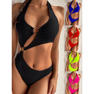 外貿速賣通亞馬遜女士素色繃帶分體泳衣性感比基尼bikini LZ41