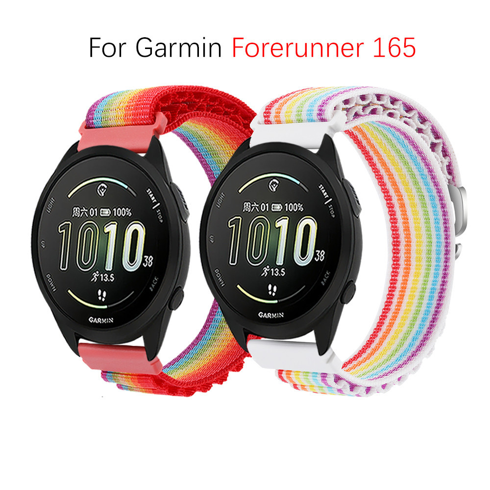 適用於 Garmin Forerunner 165 / 165 音樂智能手錶錶帶手鍊的 Alpine loop 尼龍錶帶