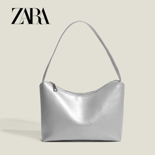 Zara設計腋下包ins時尚小女孩簡約銀色手提包單肩包潮