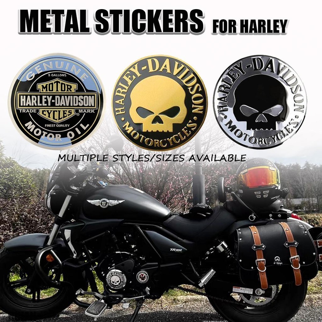 HARLEY DAVIDSON 哈雷戴維森金屬貼紙復古鋁製徽章適用於摩托車越野摩托車賽車離合器油箱貼紙