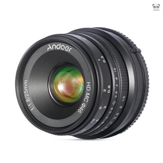 Andoer 25mm F1.8 APS-C 手動對焦相機鏡頭大光圈廣角更換 E 卡口無反光鏡相機 A7III/A9/N