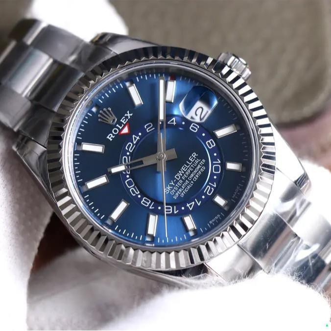 Rolex__ Watch SKY-DWELLER 尺寸:42MM 隨附機芯 9001 男士手錶精品手錶不銹鋼錶帶