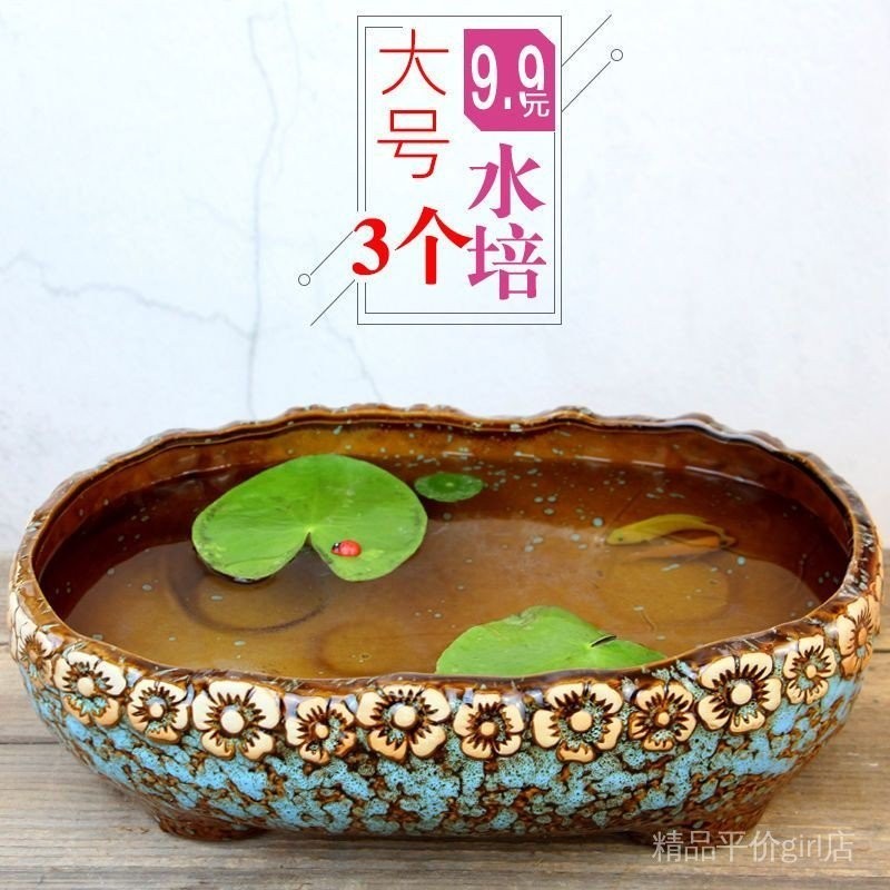 【精品平價girl店】無孔 大號綠蘿 水仙花 銅錢草 水培花盆 陶瓷創意客廳碗蓮睡蓮水養器皿