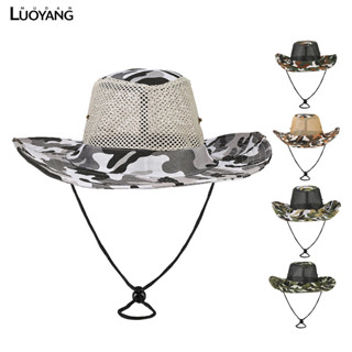 洛陽牡丹 透氣迷彩釣魚帽子大簷防嗮網帽遮陽帽戶外牛仔帽