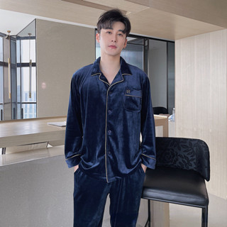 海島絨情侶柔軟舒適秋冬珊瑚絨睡衣兩件套 家居服 可外穿 珊瑚絨睡衣 大尺碼 情侶睡衣 睡衣 睡褲 家居服 保暖 sam