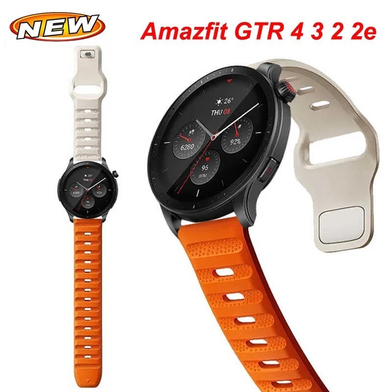 Amazfit GTR 4 47MM 42MM 錶帶矽膠錶帶 20 22mm 運動手鍊 Correa 適用於 Amazf