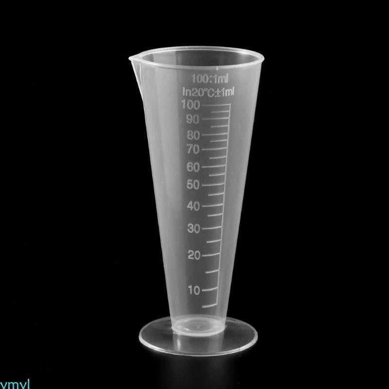 Ymyl 100ML 三角量杯透明圓形底座油漆樹脂環氧樹脂米