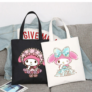 Sanrio My Melody卡通可愛印花帆布袋斜背包摺疊袋手提袋購物袋環保袋