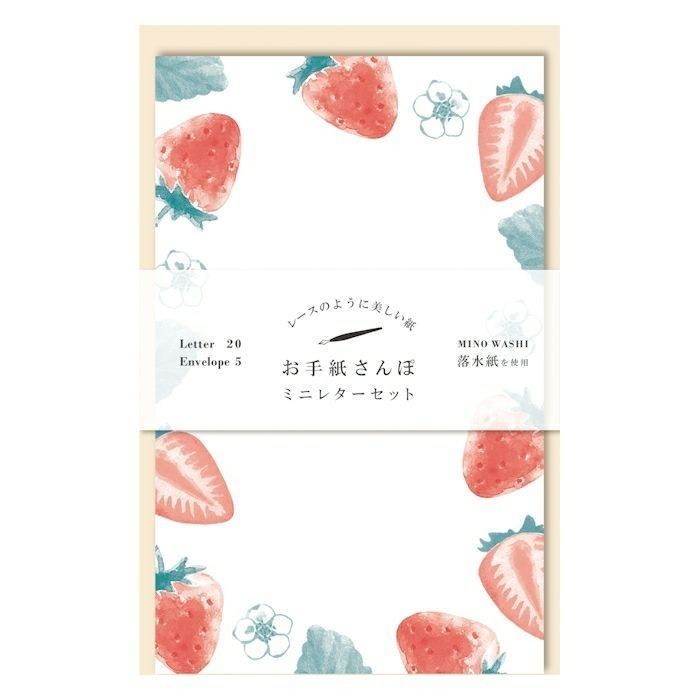 日本 Wa-Life 春季 信紙散步系列 信封信紙組/ 草莓 eslite誠品