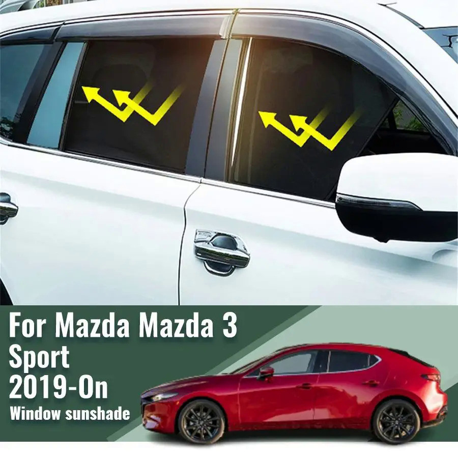 MAZDA 馬自達 3 Sport Hatchback 2019-2023 2024 汽車遮陽板磁性前擋風玻璃窗簾後側窗