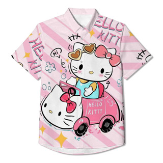 新款上衣短袖翻領襯衫卡哇伊 HELLO KITTY