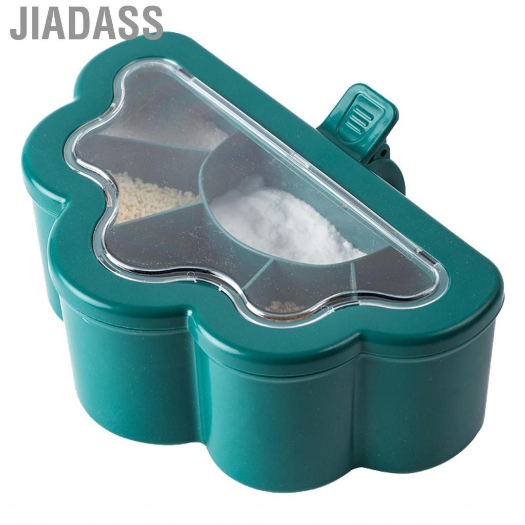 Jiadass 調味盒塑膠香料收納盒輕質透明蓋 6