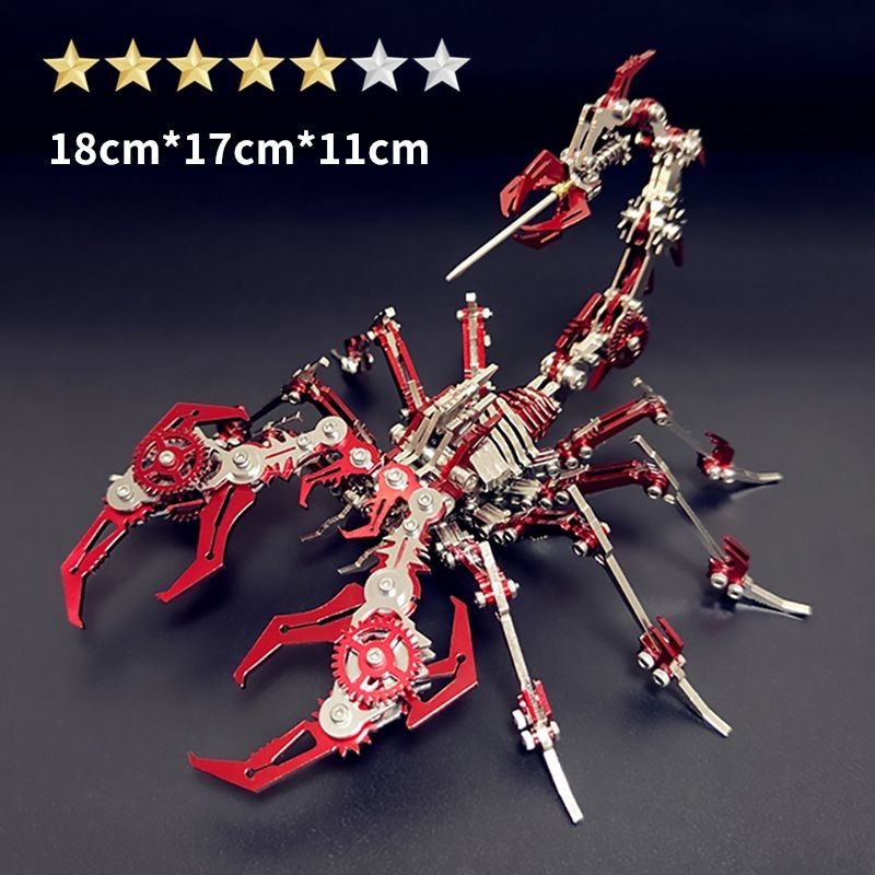 鋼魔獸金屬拚裝模型 高難度金屬玩具 蠍子王男孩立體模型 手工不銹鋼組裝玩具禮物